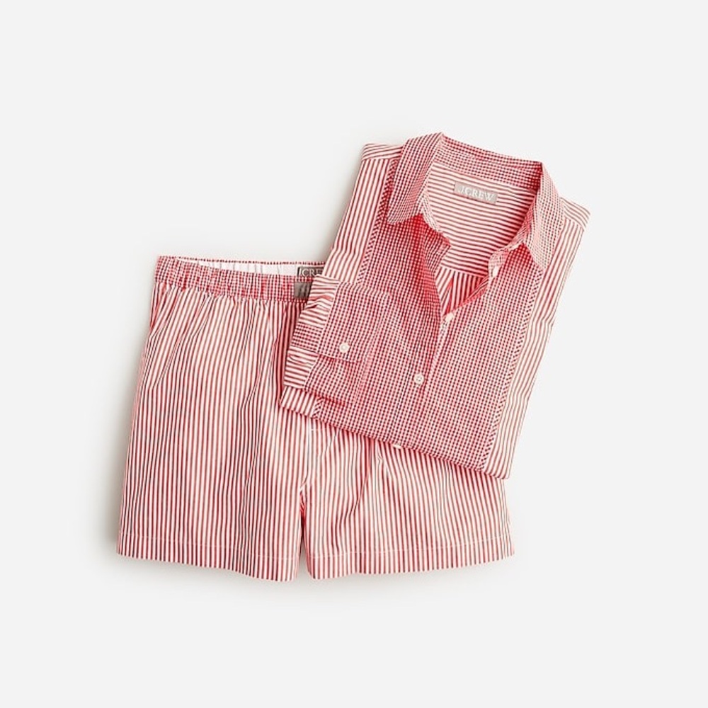 Red Striped Pajama Bib Shirt